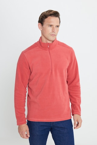 AC&Co / Altınyıldız Classics Anti-pilling Tüylenme Yapmayan Standart Fit Dik Yaka Polar Erkek Sweatshirt Mercan