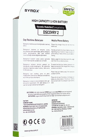 Syrox General Mobile Discovery 2 Batarya 2500 Mah  B202