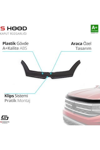 S-dizayn Renault Kangoo Abs Plastik Kaput Rüzgarlığı 2014 Üzeri A+kalite