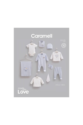 Caramell Pamuk Moving Cars 10'lu Set 0-3 Ay 50-56 Cm Mavi Crml.ze2178.mav
