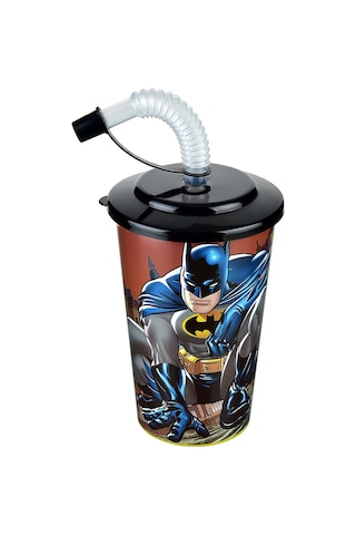 Batman Kapaklı Pipetli Bardak 400 Ml