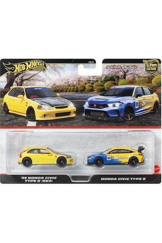 Hot Wheels 2'li Premium Araba Seti 99 Honda Cıvıc Type R & Hond Çok Renkli