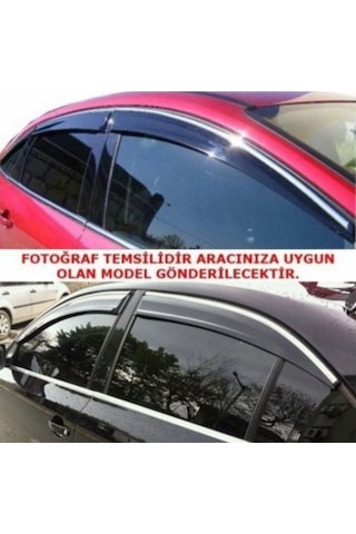 Nissan Qashqai 2025 2026 Uyumlu Chrome Style Metal Kromlu Cam Rüzgarlığı 4 Parça Sunplex