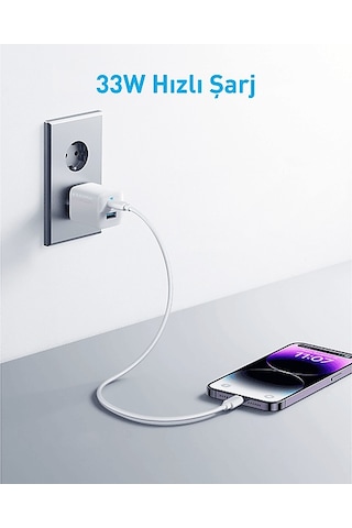 Anker A2331 323 33 W Usb-c + Usb-a Şarj Cihazı Beyaz
