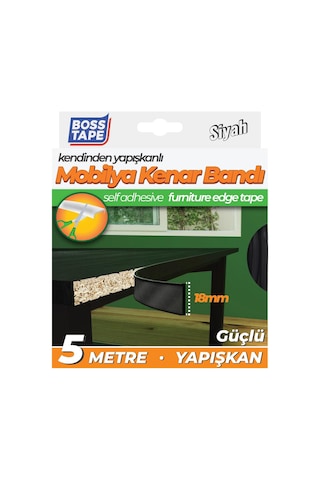 Boss Tape Yapışkanlı Siyah Masa Mobilya Kenar Bandı