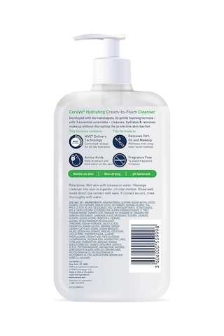 Cerave Nemlendirici Kremden Köpüğe Dönüşen Yüz Temizleyici 355ml