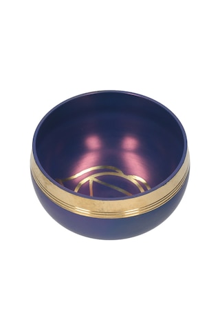 Vkemall Tibet Şarkı Kasesi Seti Buda Ses Kasesi Ve Ahşap Tokmak Charka Kasesi -koyu Mavi