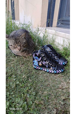 Scarpe Magiche Stitch Dijital Baskılı Kız Çocuk Ayakkabısı 31-35 Numara Arası Işıksızdır Siyah