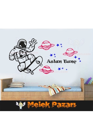 Uzay, Astronot Gezegen Ve Yıldızlar Duvar Sticker