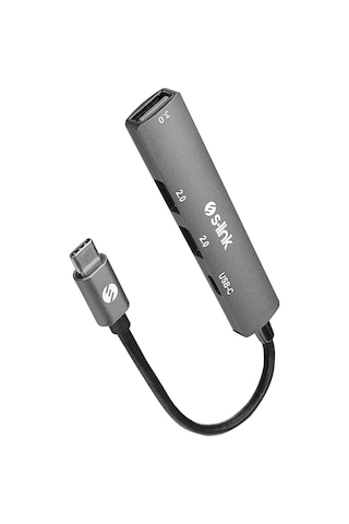 S-lınk Swv-usbc023 Type-c To 2xusb 2.0 1xusb 3.0 1xtype-c Metal Usb Hub 1923 Renkli