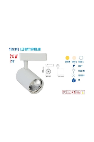 Ycl Yrs-340B 24W Led Ray Spot Beyaz