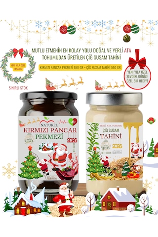 Naturel Yerli Üretim Tahin Pekmez Yeni Yıla Özel Tasarım Hediye Paketi İle Gönderim