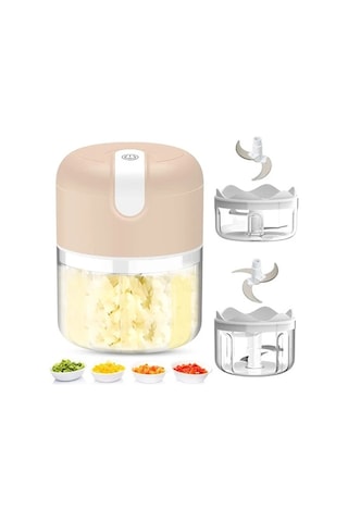 Lemestar Elektrikli Mini Mutfak Robotu: Sarımsak, Baharat Ve Sebzeler İçin Hızlı Doğrayıcı Diğer