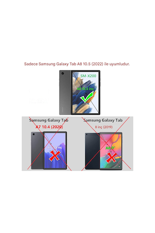 Samsung Uyumlu Galaxy Tab A8 10.5 Sm x200 Standlı Askılı Karakterli Çocuk Kılıfı Tablet