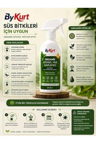 Organik Koruyucu Sprey Süs Bitkileri İçin 500 Ml Yaprak Temizleyici Bitki Bakım Spreyi