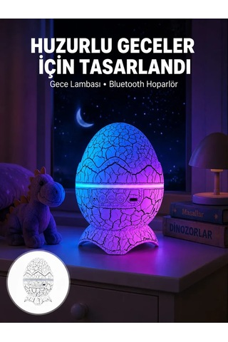 Bluetooth Hoparlör Özellikli 7 Renkli Gece Aydınlatması Yeni Nesil Standart