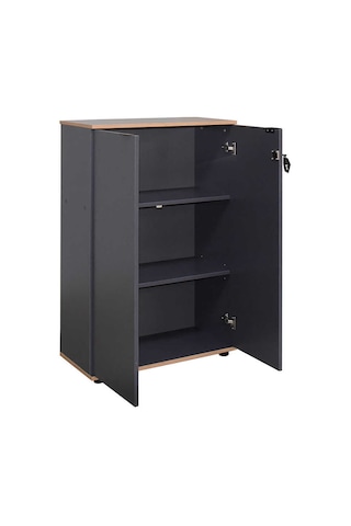 Rio 3 Raflı Kapaklı Kitaplık-antrasit-kontra 72x109x34 Cm Gxyxd