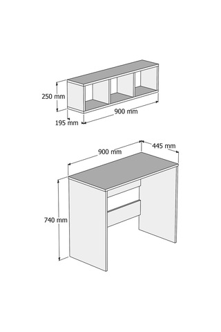Tanmob Çalışma Masası Raflı Beyaz - Clm0201