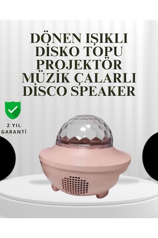 Sesle Etkileşimli Yıldız Projektörlü Gece Lambası - Bluetooth Hoparlörlü Usb Girişli Dönen Okyanus Renkli 93921611