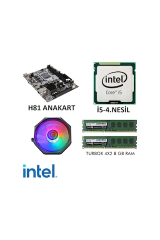 I5 4.Nesil İşlemci H81 Anakart 8 Gb Ram Cpu Fan I5 4.Nesil İşlemci H81 Anakart 8 Gb Ram Cpu Fan
