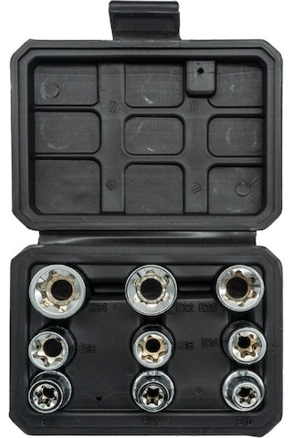 Dorf 1/2 E Torx Lokma Seti 9 Parça E10-e24 Plastik Kutulu