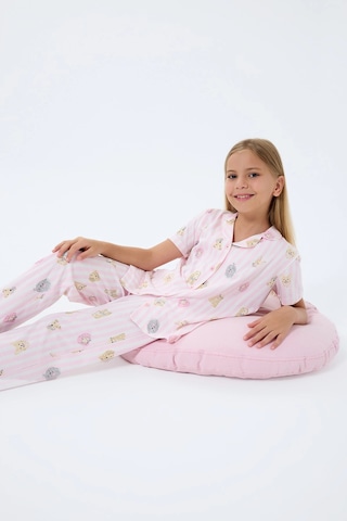 Alfa Aksesuar 03 Rolypoly 3809-2 Kız Çocuk Kısa Kol Pijama Takımı Beyaz