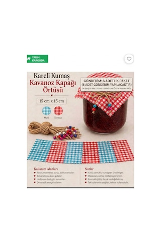 Kavanoz Kapağı Örtüsü 6 Lı Set Jüt Boncuk İpli Mavi Kırmızı Dekoratif Kavanoz Örtüsü Mavi Mavi