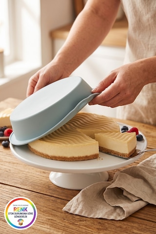 Silikon Cheesecake Kalıbı Kulplu Dalgalı Yuvarlak Pasta Kek Kalıbı Platinum Silikon 28 Cm Çok Renkli