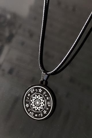 Rufai Gülü Siyah Çelik Kolye Zincir Cklrufalgul-Syh (512882926) Çelik