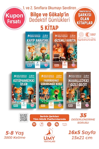 Umy Yayınları Bilge Ve Gökalp İn Dedektif Günlükleri Seti 5 Kitap - Çocuklar İçin Mantık, Dikkat Ve Problem Çözme Geliştiren Hikayeler