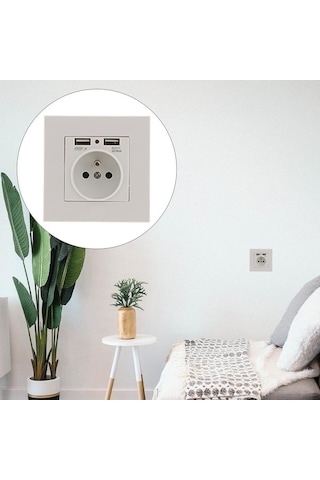 Pazly Yönlü Usb Takımı - Suntek Uyumlu Duvar Prizleri Çiftli Bq