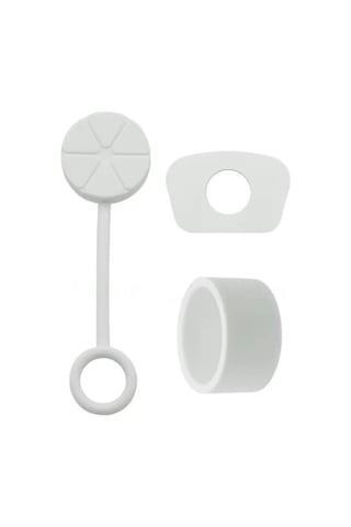 Quencher Uyumlu 3 Lü Silikon Set Sızdırmaz Tıpa, Pipet Koruyucu Ve Taban Kılıfı Beyaz