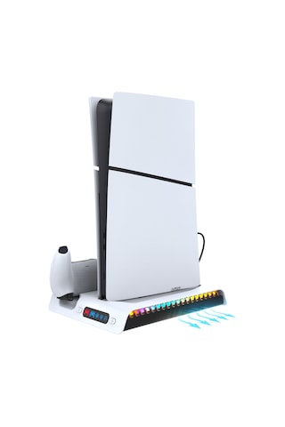 Cbtx Ps5 Slim Şarj Dock İçin Ipega Pg-p5s006 Soğutma Fanı Kulaklık Askı İle