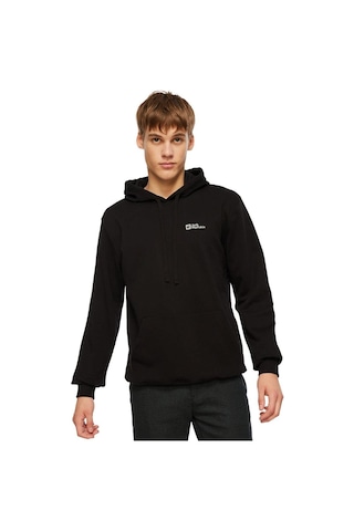 Jack Wolfskin Tommy Hoody Erkek Kapüşonlu Sweatshirt-9086 Siyah