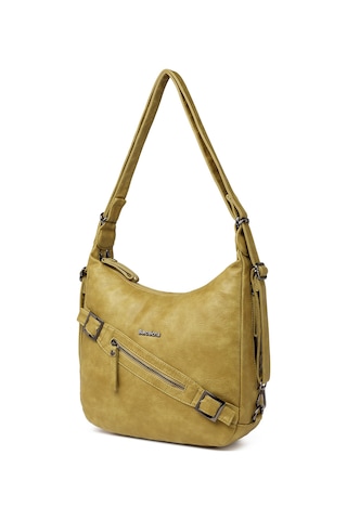 Barcelona Günlük Orta Boy Kemer Detaylı Kadın Omuz Ve Sırt Çantası Ayarlanabilir Askılı Çok Yönlü Ta Fıstık Yeşili