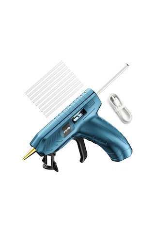 Youmex Kablosuz Lityum Pil Liçli Yapıştırma Tabancası - 15 Saniye Hızlı Isınma 150 C - Ev Diy Ve Tamir İçin Mavi + 10 Adet 7mm Yapıştırma Çubuğu