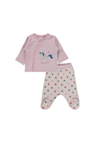 Civil Baby Unicorn Baskılı 1-9 Ay Pijama Takımı - Pembe Pink Pastel