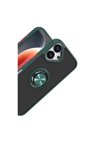 Sptmgldı Newface Apple Apple iPhone Uyumlu  17 Montreal Yüzüklü Silikon Kapak - Yeşil