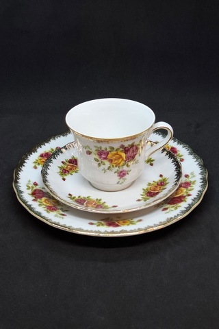 Vintage Marktleuthen Porselen Çay/kahve Fincanı 3 Parça 150 Ml Sarı