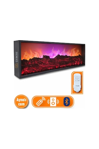 Cebese Elektrikli Şömine 100 X 31.5 X 16 Cm Bluetooth Ses Sistemli Uzakt