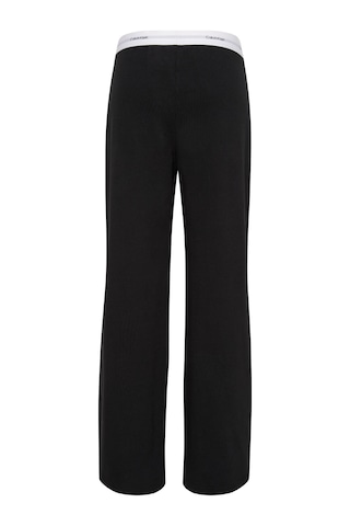 Calvin Klein Kadın Logolu Siyah Jersey Pantolon-13821 Siyah