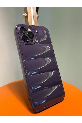 Pointtech Apple Uyumlu iPhone 14 Puffer Silikon Kılıf Kamera Koruma Lens Korumalı Parlak Telefon Kılıfı