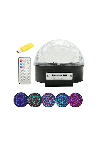 Led Kristal Disko Topu 220 V Usb Hoparlör