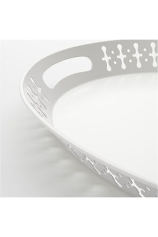 Romantısk Tepsi Beyaz Renk 52x39 Cm