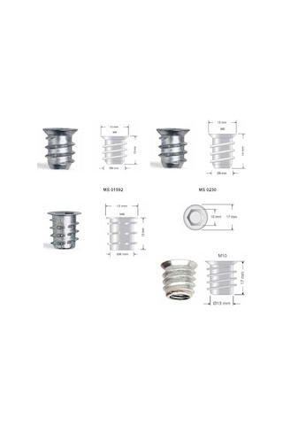Metal Dübel Mobilya Bağlantı Zamak Vida Yuvası M10 10x25 10 Adet