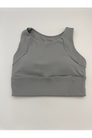 Sculpt Spor Sütyeni Yüksek Destek Toparlayıcı Fitness Yoga Spor Bra Gri