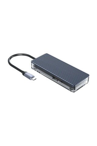 Jeemson Orico Usb-c 6-in-1 Transparent Hub: 3x Usb-a, Hdmı 4k/30hz, Sd/tf Kart Okuyucu - Isı Dayanıklı Pc+alüminyum