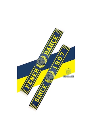 Fenerbahçe Lisanslı Since 1907 Fenerbahçe Şal Atkı Kanarya Baskılı Ahşap Kutulu Sarı - Lacivert