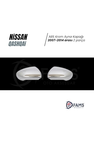 Nissan Qashqai Abs Krom Ayna Kapağı 2 Parça 2007-2014 Paslanmaz Çelik