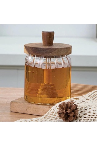 Lexroo 450 Ml Akasya Kapaklı Kaşıklı Cam Bal Kavanozu Saklama Kabı Pinterest Tasarım Erzak Bakliyat Çok Renkli